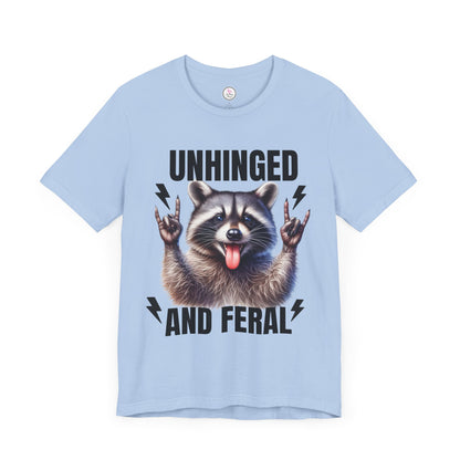 Unisex 'Unhinged and Feral' Rockin' Raccoon Tee - Fun Casual Shirt for Animal Lovers
