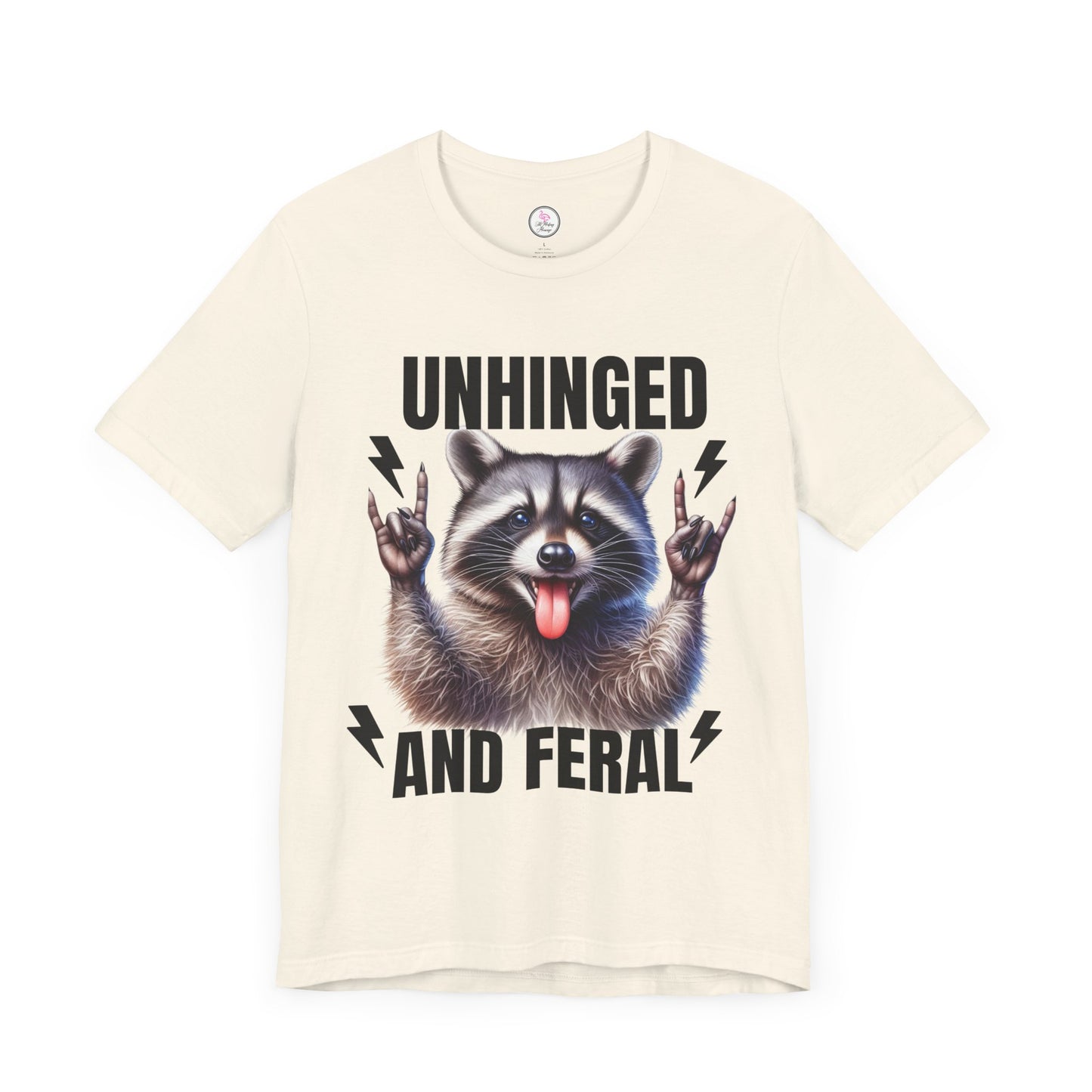 Unisex 'Unhinged and Feral' Rockin' Raccoon Tee - Fun Casual Shirt for Animal Lovers