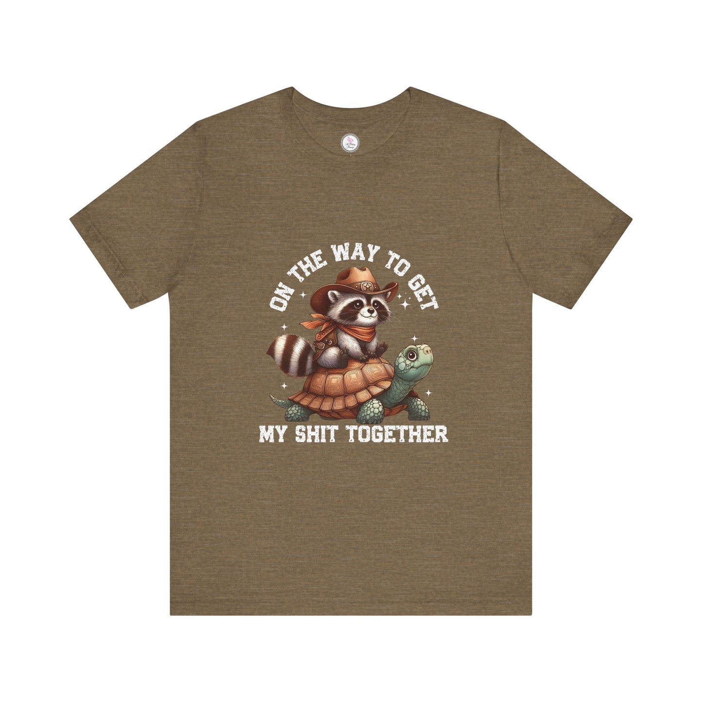 Funny Raccoon & Turtle Graphic Tee - "On The Way to Get My Shit Together"
