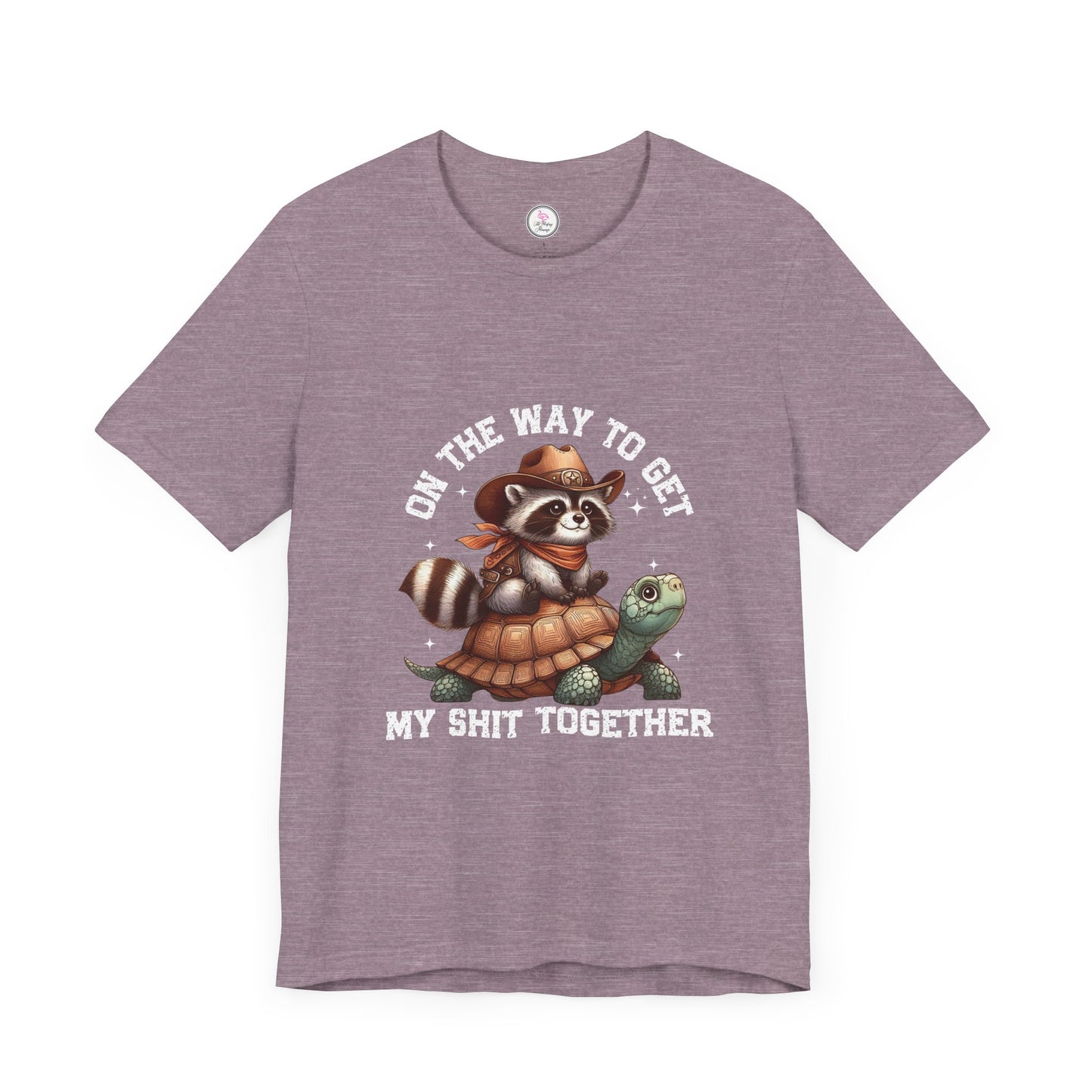 Funny Raccoon & Turtle Graphic Tee - "On The Way to Get My Shit Together"