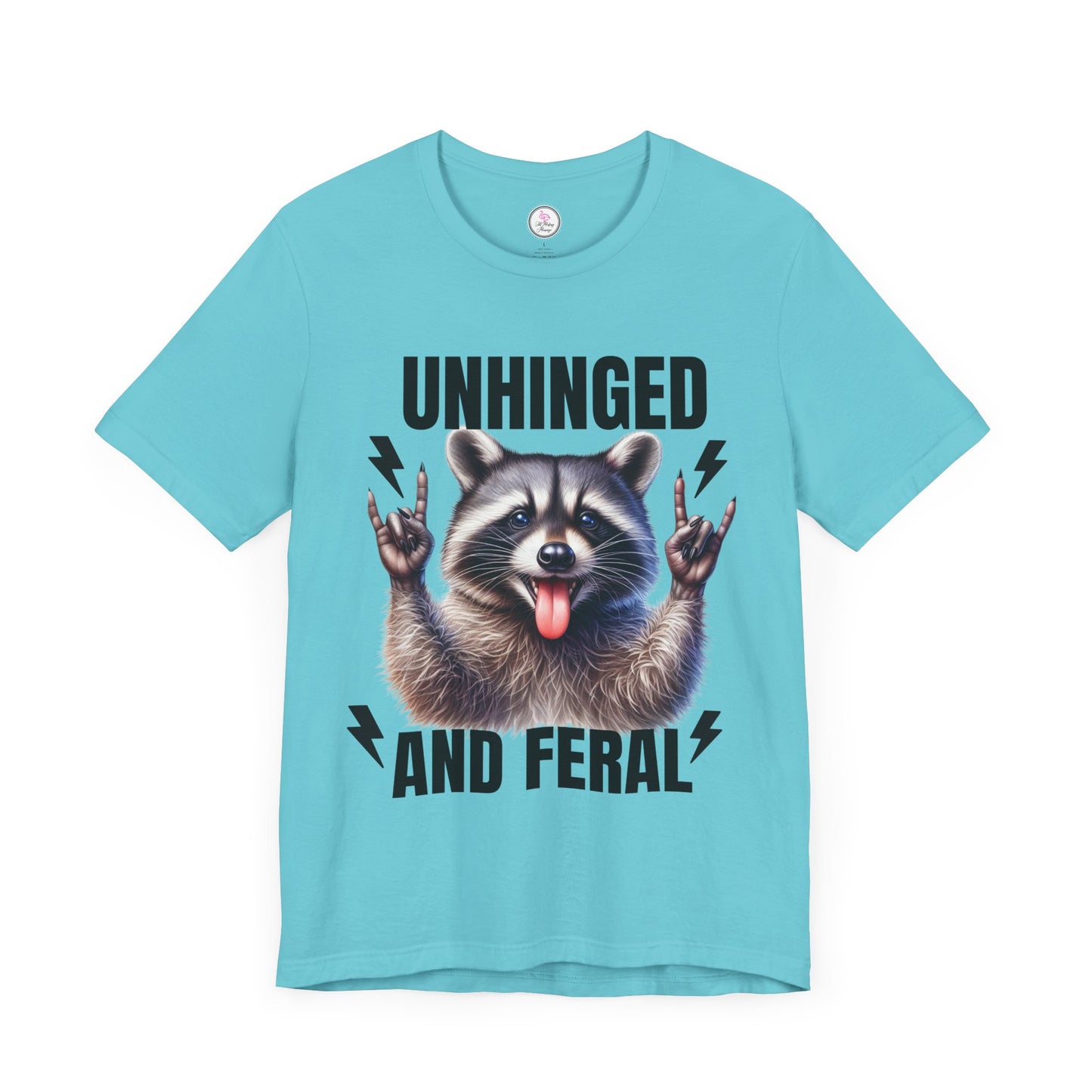 Unisex 'Unhinged and Feral' Rockin' Raccoon Tee - Fun Casual Shirt for Animal Lovers