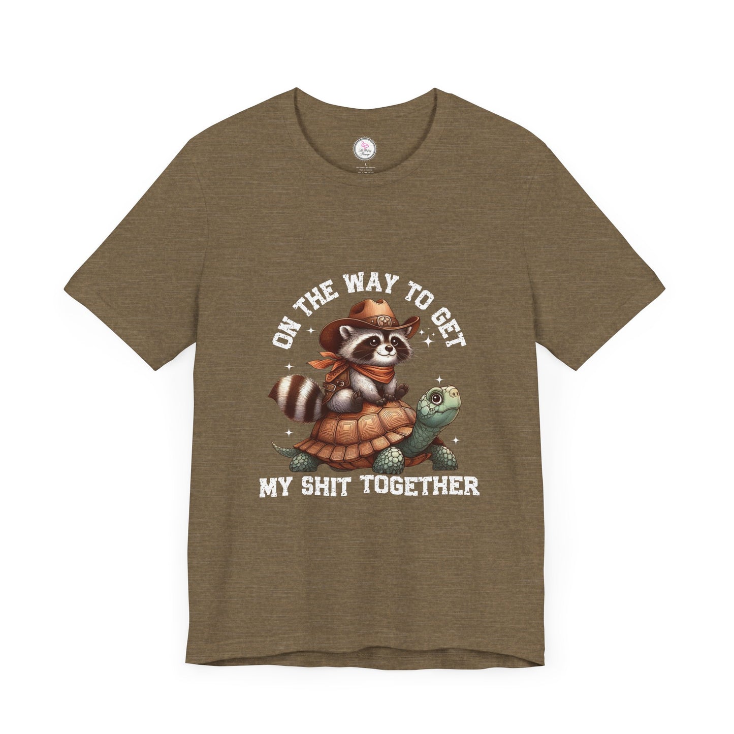Funny Raccoon & Turtle Graphic Tee - "On The Way to Get My Shit Together"