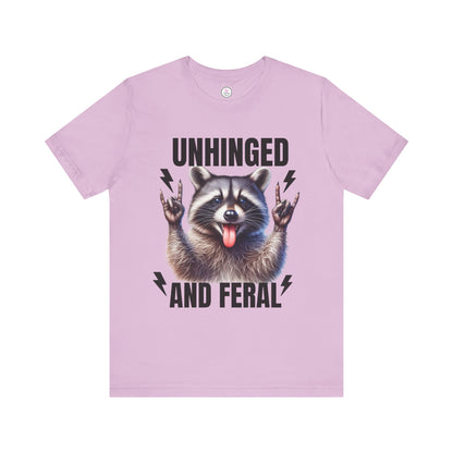 Unisex 'Unhinged and Feral' Rockin' Raccoon Tee - Fun Casual Shirt for Animal Lovers