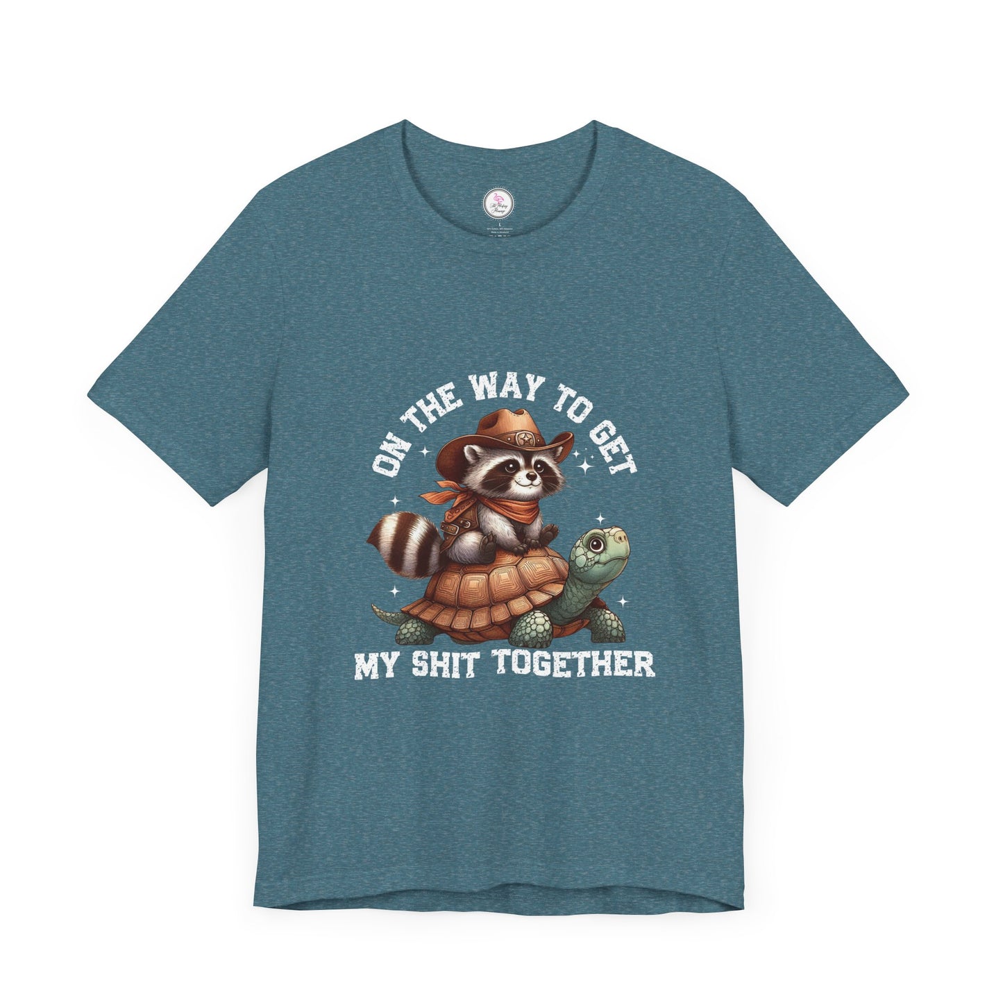 Funny Raccoon & Turtle Graphic Tee - "On The Way to Get My Shit Together"