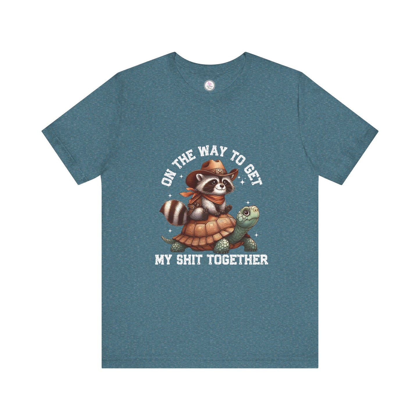 Funny Raccoon & Turtle Graphic Tee - "On The Way to Get My Shit Together"